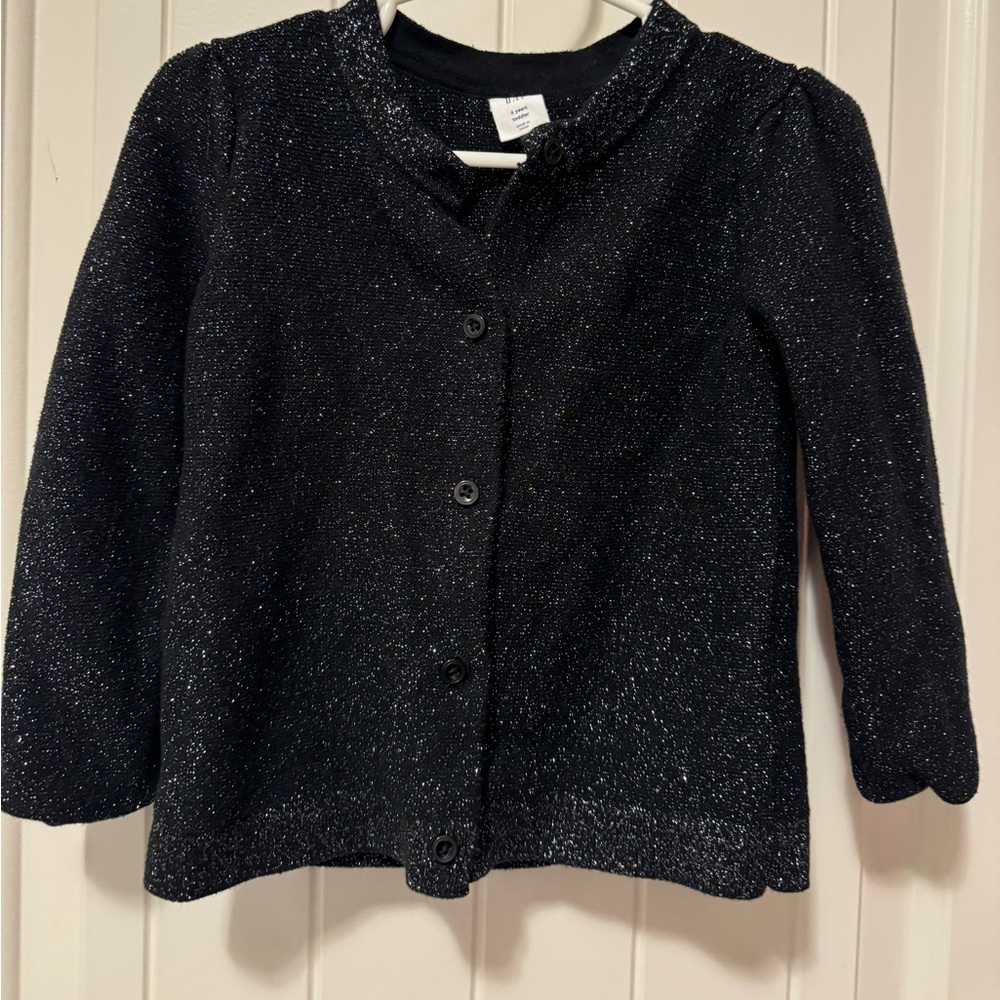 Girls Gap black sparkle cardigan - size 4